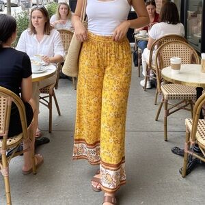 Floral Yellow Women's Pants
